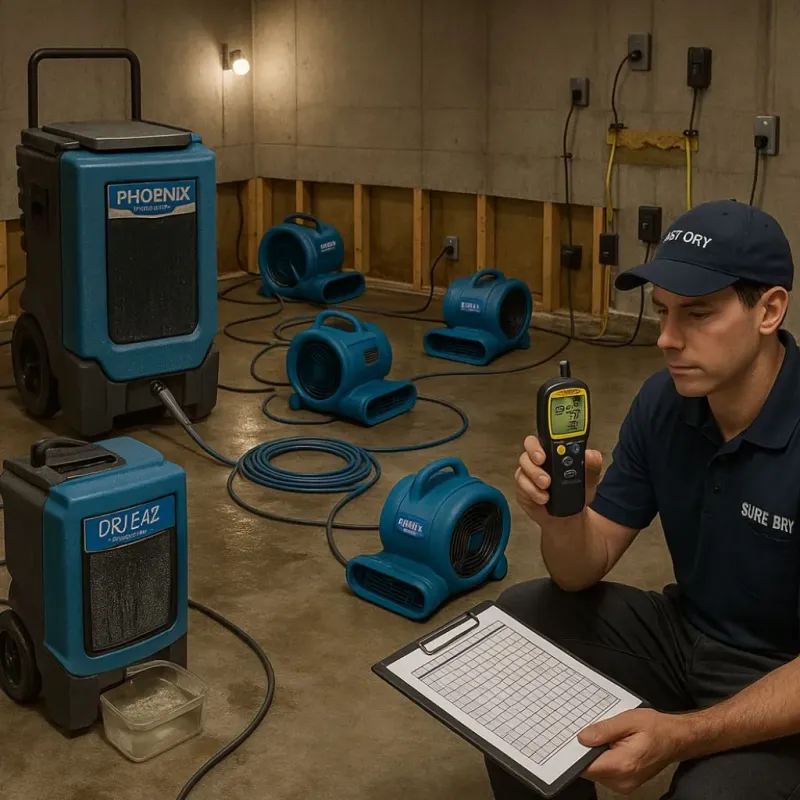 Structural Drying and Dehumidification process in Progreso, TX